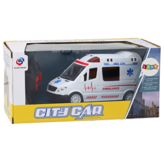 Zdalnie sterowana karetka ambulans rc światła dźwięki biała