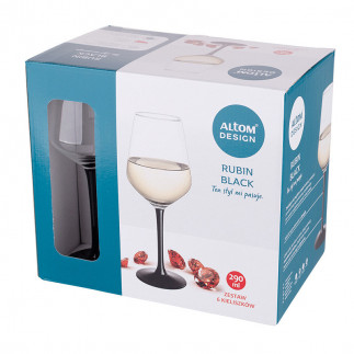 RUBIN BLACK KPL.6 KIELISZKÓW WINO BIAŁE 290ML