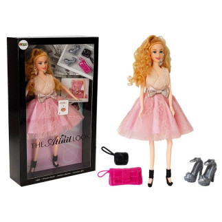 Lalka modelka jasnowłosa 28 cm torebka szpilki