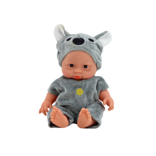 Mała lalka bobas w siwym ubranku i czapeczce koala - EAN: 5905991005834