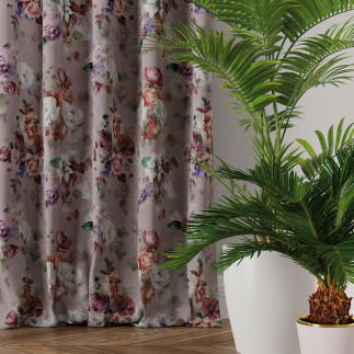 Eleonor tkanina dekoracyjna blackout, 145cm, kolor 002 wrzosowo pastelowy