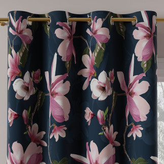 Magnolia tkanina dekoracyjna blackout 145cm ciemny granat EAN: 5906450005433