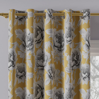 Tkanina dekoracyjna blackout Colette 145cm, kolor 001 żółty - EAN: 5906450005457
