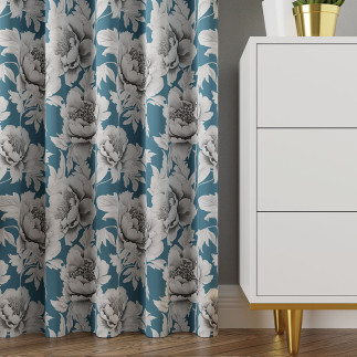 Colette tkanina dekoracyjna blackout, 145cm, kolor 003 niebieski