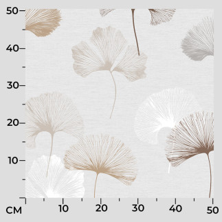 Ginko biloba tkanina dekoracyjna nina wodoodporna, 160cm, kolor 001 szaro beżowy