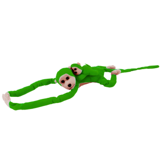 Maskotka pluszowa małpka z dzieckiem zielona 90 cm