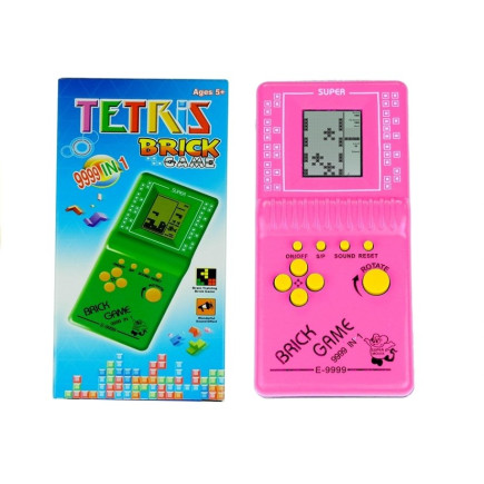 Gra elektroniczna tetris kieszonkowa różowa