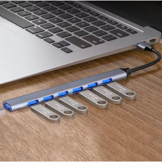 Ak340a hub usb 1x3.0  6x2.0 slim