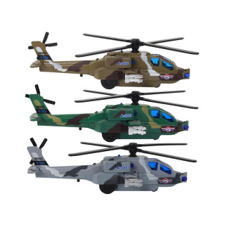 Helikopter wojskowy śmigłowiec militarny aluminiowy mix  dźwięk światła
