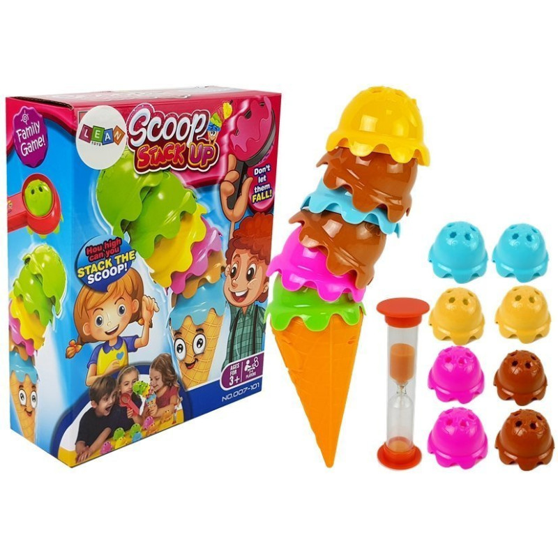Gra zręcznościowa "Kolorowa Piramidka - Lody w Wafelku" dla całej rodziny, EAN: 5905214973292