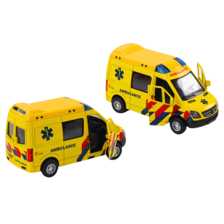 Ambulans Karetka Żółta 1:32 z Otwieranymi Drzwiami, Światłami i Dźwiękami EAN: 5905991022183