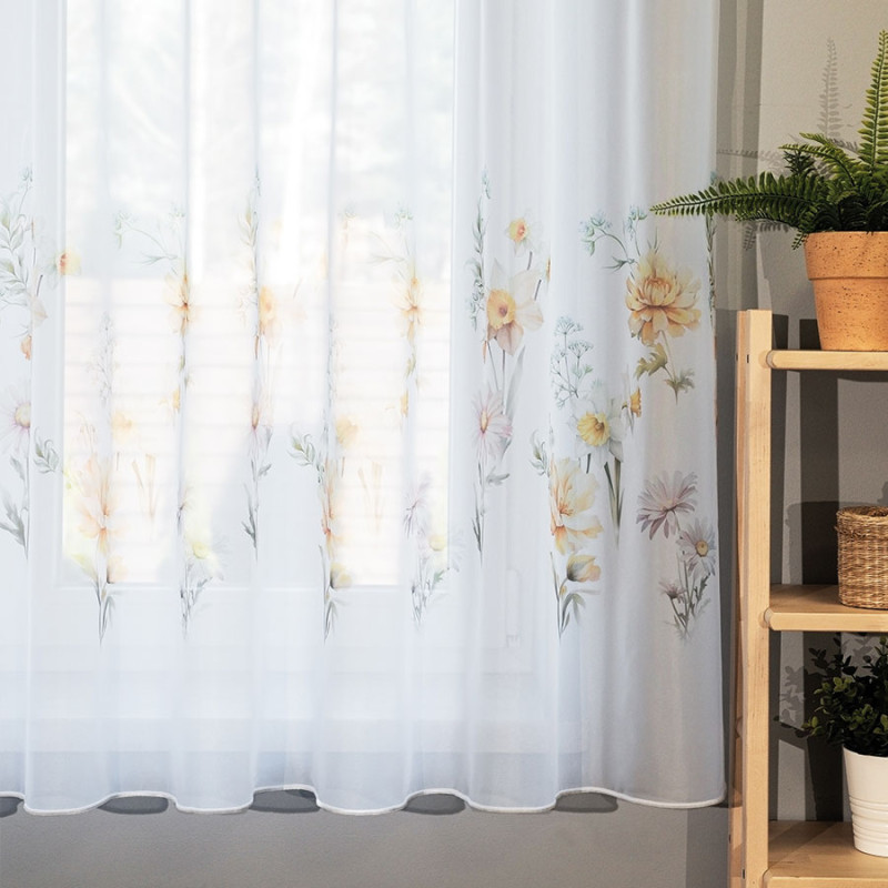Wiosenna Polana Firanka Woal z Ołowianką 157cm Żółta 001 EAN: 5907693290129