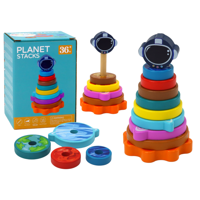 Piramida sorter drewniany układanka planety kosmos 10 el. EAN: 5905991007715
