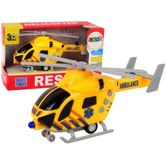 Helikopter ratunkowy ambulans żółty dźwięk światła śmigła