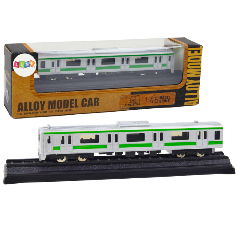 Metalowy pociąg kolekcjonerski wagon 1:48 srebrny - EAN: 5905991019671