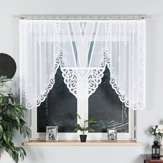 Rozalia firanka żakardowa gotowa, szerokość 250 x wysokość 120cm, kolor 001 biały