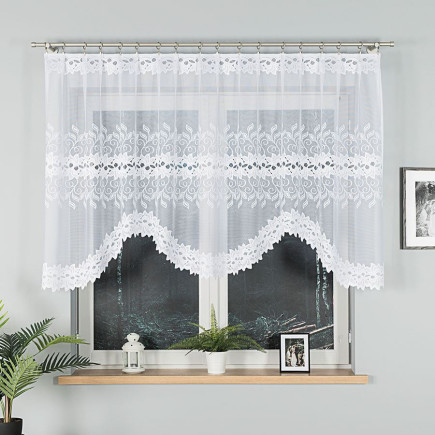 Bastia firanka żakardowa gotowa, szerokość 250 x wysokość 120cm, kolor 001 biały