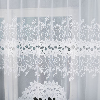 Bastia firanka żakardowa gotowa, szerokość 250 x wysokość 120cm, kolor 001 biały