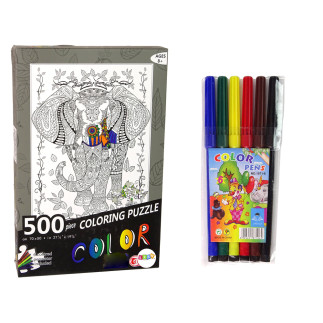 Puzzle do kolorowania 500 elementów słoń