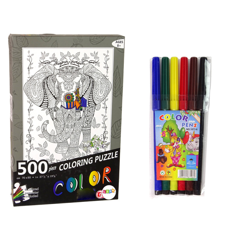 Puzzle do kolorowania 500 elementów słoń