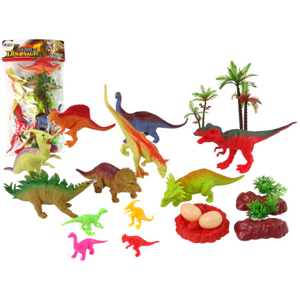Zestaw figurek dinozaurów z akcesoriami 21 sztuk