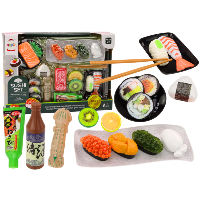 Zestaw do sushi z akcesoriami i krewetkami dla dzieci, zabawkowy 22 el. EAN: 5905991014935
