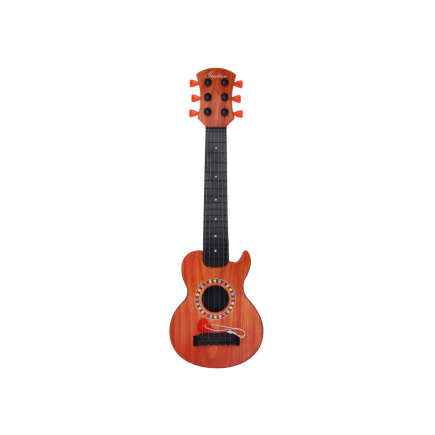 Gitara zabawkowa dla dzieci pomarańczowa z kostką do gry - EAN: 5905991012900