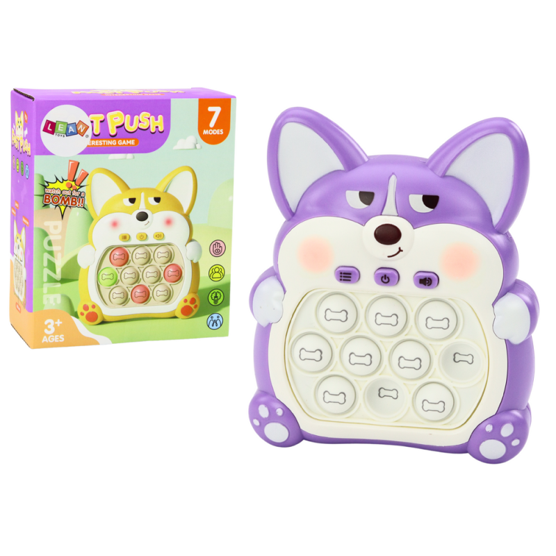 Gra zręcznościowa Pop-it Lisek Fioletowy 7 trybów gry EAN: 5905991023029 - sensoryczna radość dla każdego!