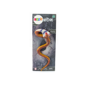 Figurka wąż cobra realistyczny guma termoplastyczna brązowy
