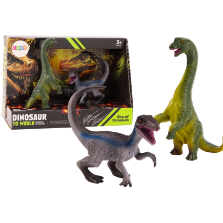 Zestaw figurek dinozaurów brachinozaur velociraptor 2el