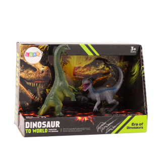 Zestaw figurek dinozaurów brachinozaur velociraptor 2el