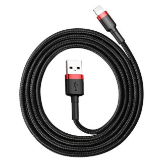 Kabel baseus calklf-c19 (lightning m - usb 2.0 m  2m  kolor czarno-czerwony)