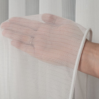 Firanka fantazyjna z ołowianką, wysokość 300cm, kolor 010 off white