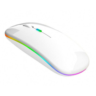 Ak211b mysz bezprzewodowa rgb biała