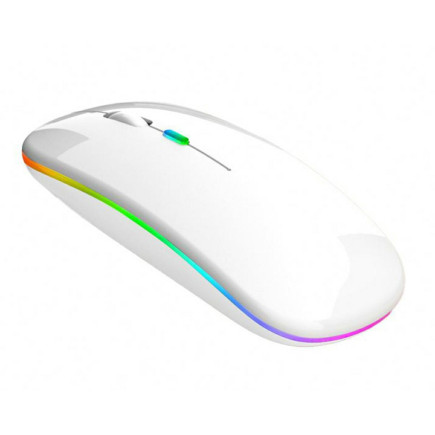 Ak211b mysz bezprzewodowa rgb biała