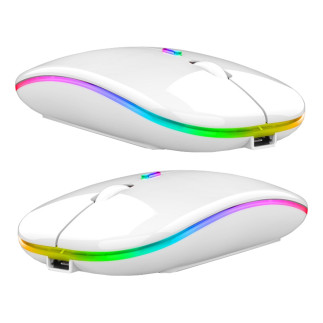 Mysz Bezprzewodowa RGB Biała AK211B - EAN: 5907621826871