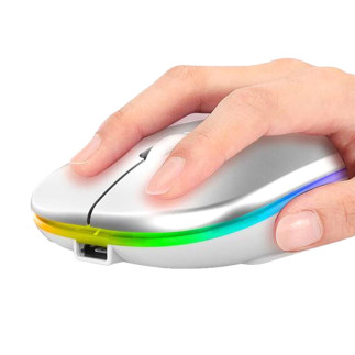 Ak211b mysz bezprzewodowa rgb biała