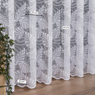 Firanka żakardowa ze wzorem po całości, wysokość 250cm, kolor 001 biały