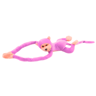 Maskotka pluszowa małpka z dźwiękiem różowa 80 cm