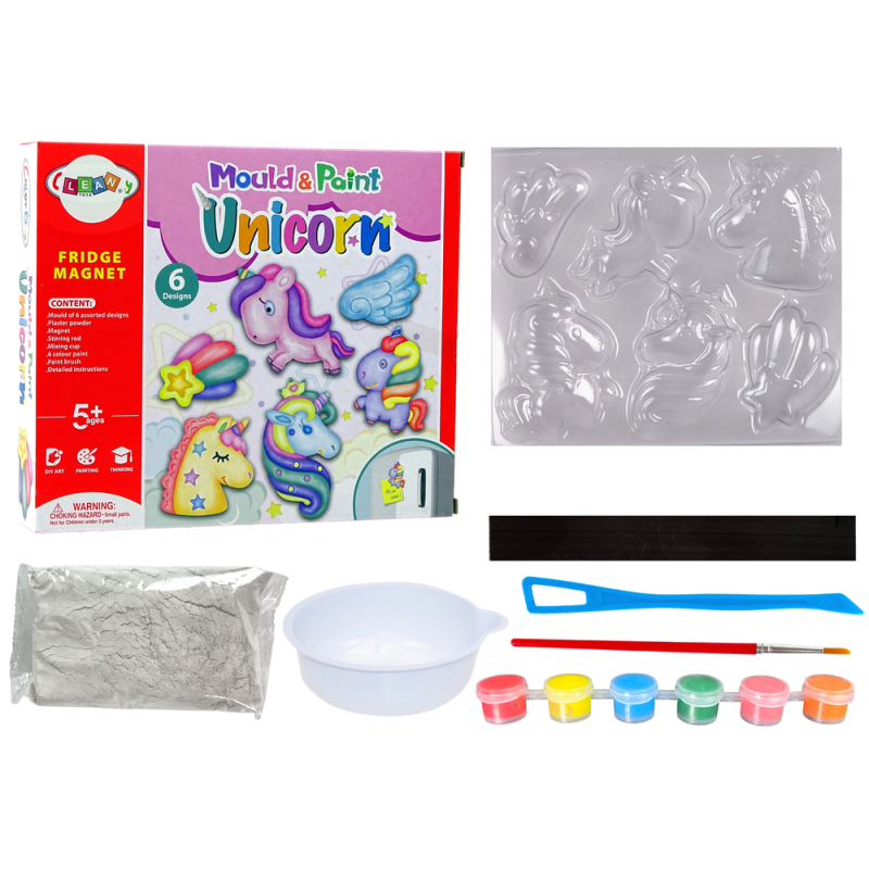 Zestaw DIY do malowania jednorożców - gipsowe magnesy, EAN: 5905214975142