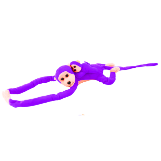 Maskotka pluszowa małpka z dzieckiem fioletowa 70 cm