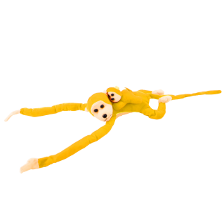 Maskotka pluszowa małpka z dzieckiem żółta 70 cm