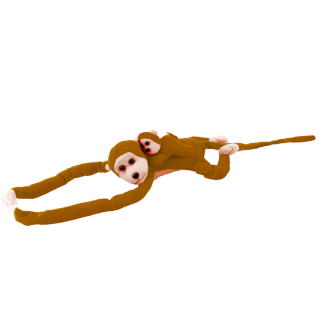 Maskotka pluszowa małpka z dzieckiem ciemno brązowa 70 cm