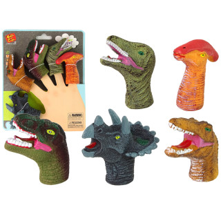 Pacynki na palce dinozaury kolorowe 5 sztuk