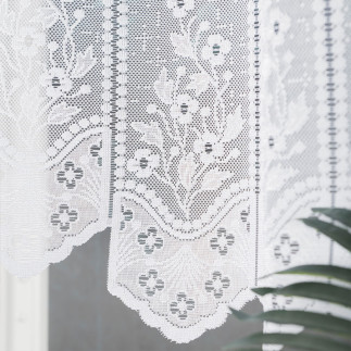 Klementyna firanka żakardowa gotowa, szerokość 200 x wysokość 120cm, kolor 001 biały