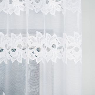 Bastia firanka żakardowa gotowa, szerokość 230 x wysokość 80cm, kolor 001 biały