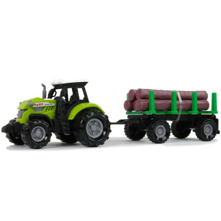 Zielony Traktor Przyczepa do Bala Drewna z Dźwiękiem - EAN: 5905214974114