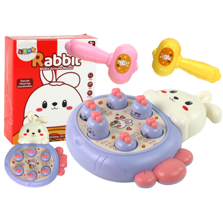 Gra królik do zbijania marchewki zręcznościowa whac-a-mole fioletowa