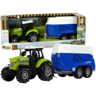 Traktor z przyczepka dla konia dźwięk zielony farma