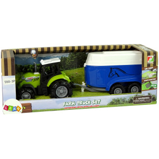 Traktor z przyczepka dla konia dźwięk zielony farma